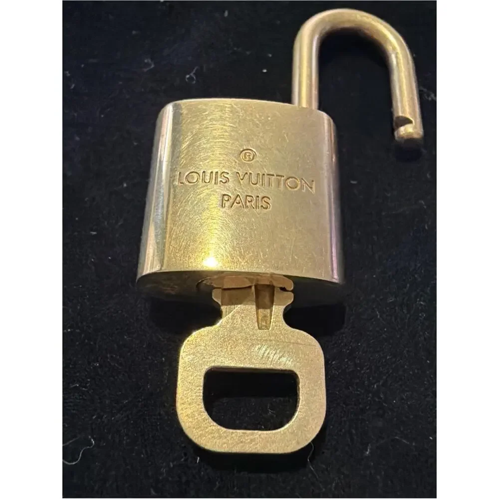 Louis Vuitton Solid Brass Gold Tone Padlock with #454 Key